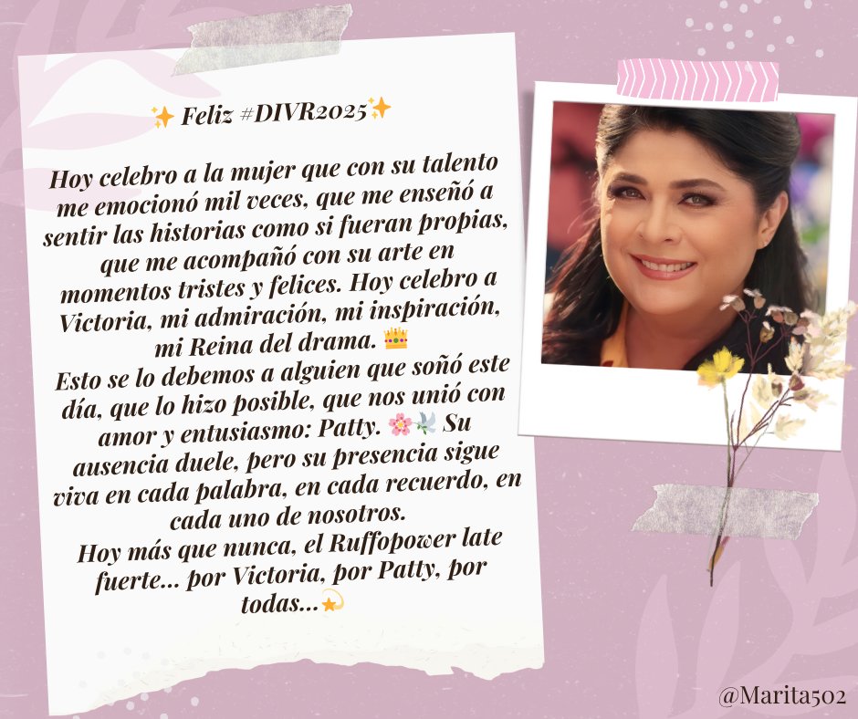 ✨ Feliz #DIVR2025 ✨
Orgullo, Admiración, Inspiración, Magia...... Lo que me haces sentir #Queen <a href="/victoriaruffo31/">victoria ruffo</a> 
Te quiero hasta el infinito y para siempre! ❤️