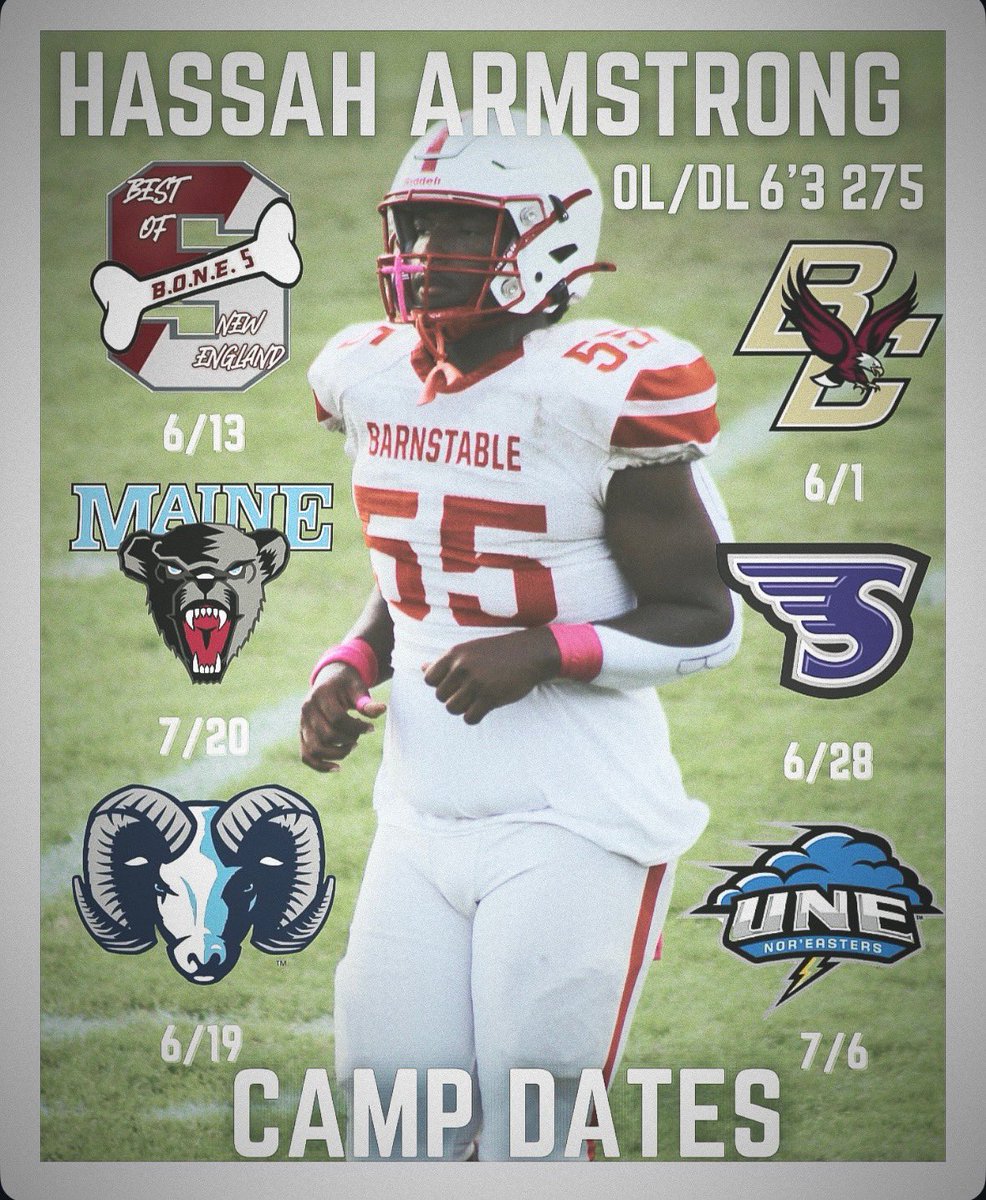 Hassah Armstrong (@hassaharmstrong) on Twitter photo 🚨Camp Schedule🚨 1 Down 5 To Go! Coaches these are the camps I’ll be attending this summer‼️
<a href="/StableFootball/">BarnstableFootball</a> <a href="/CoachJatkola/">Ross Jatkola</a> #AGTG 🚨Camp Schedule🚨 1 Down 5 To Go! Coaches these are the camps I’ll be attending this summer‼️
<a href="/StableFootball/">BarnstableFootball</a> <a href="/CoachJatkola/">Ross Jatkola</a> #AGTG