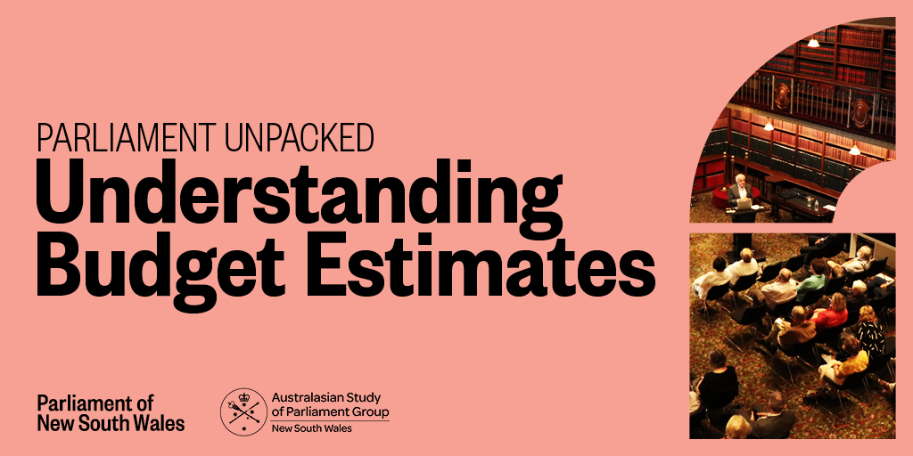 🔍 How does NSW Parliament keep government accountable? Go behind the scenes at Parliament Unpacked: Understanding Budget Estimates 🎤 Hear from MPs &amp; a public servant! 
📅 25 June, 5:30pm to 6:45pm 
📍Join via livestream: eventbrite.com/e/online-lives… 
#NSWParliament #BudgetEstimates
