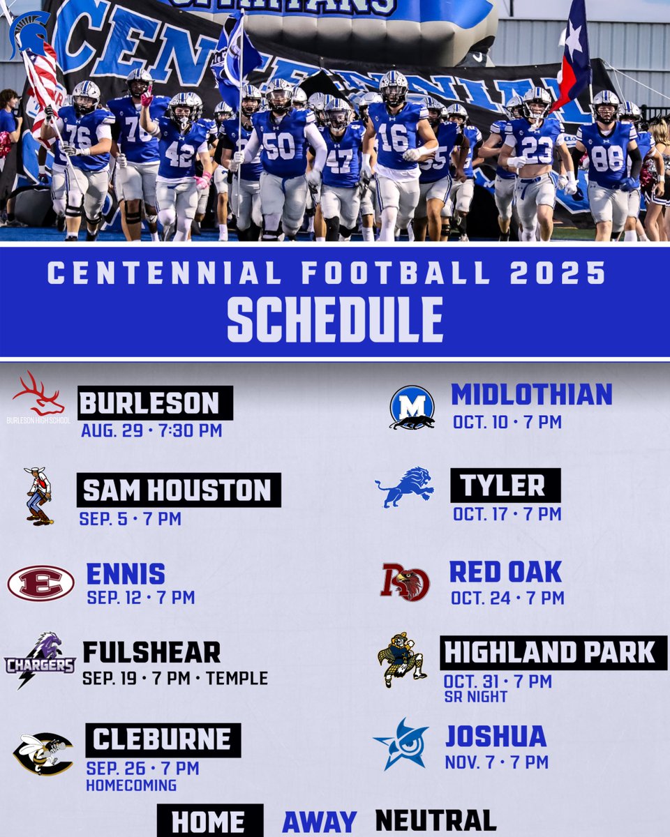 CHSSpartanFB's tweet image. 2025 Schedule.