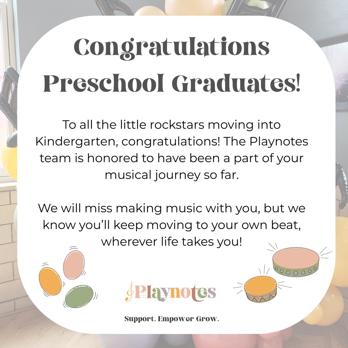 FillMershon's tweet image. playnotesmusic.com
Congratulations to all of the kiddos headed to kindergarten! Your music friends from Playnotes are SO proud of you🩷🎶
#preschool #preschoolgraduation #kindergarten #music #musicforkids #musicforkiddos #musicforkidsandfamily #childcare