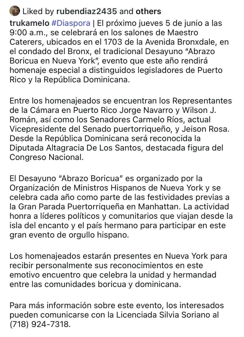 ABRAZO BORICUA EN N.Y. ⁦<a href="/Jenniffer/">Jenniffer González</a>⁩ ⁦<a href="/JugandoPelotaPR/">Jugando Pelota Dura🇵🇷</a>⁩ ⁦<a href="/maripilyrivera/">Maripily</a>⁩ ⁦<a href="/ramonluisrivera/">Ramon Luis Rivera</a>⁩ ⁦<a href="/cucusahernandez/">Cucusa Hernandez</a>⁩ ⁦<a href="/pedrorosello51/">Pedro Rosello</a>⁩ ⁦<a href="/RamonRosarioEsq/">Lcdo. Ramón Rosario-Cortés</a>⁩ ⁦<a href="/pedropierluisi/">Pedro R. Pierluisi</a>⁩ ⁦<a href="/NoticentroWAPA/">NotiCentro</a>⁩ ⁦<a href="/NotiUno/">NotiUno 630</a>⁩ ⁦<a href="/NoticentroWAPA/">NotiCentro</a>⁩