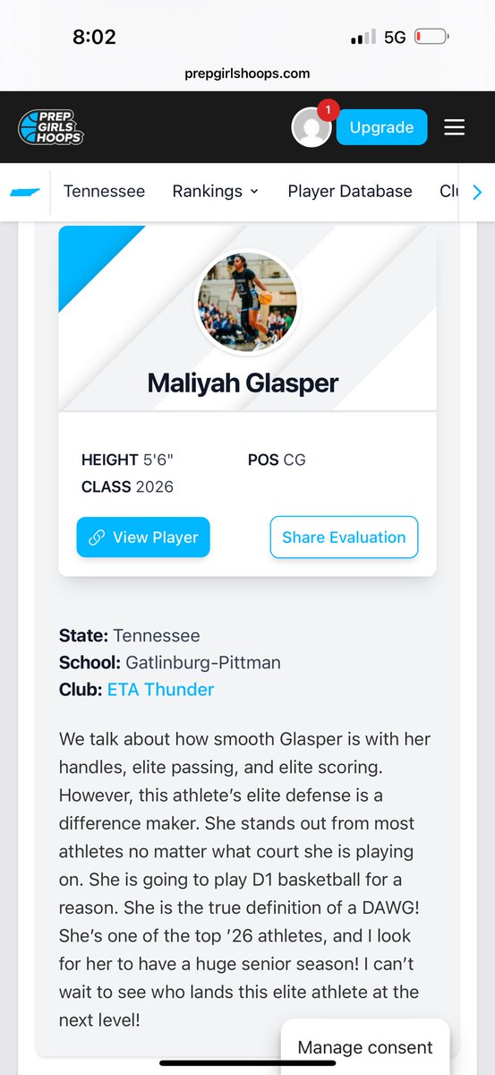 East TN Air (Campos) (@easttnair) on Twitter photo Live this on <a href="/JaydenKitts/">Jayden Kitts</a> and <a href="/GlasperMaliyah/">Maliyah Glasper</a>
Jayden is one of the best defenders I have ever had. Quick as a cat with her hands. Amazing instincts and causes so many deflections. 5’11 and super quick. College coaches have noticed it too. She is getting a lot of Live this on <a href="/JaydenKitts/">Jayden Kitts</a> and <a href="/GlasperMaliyah/">Maliyah Glasper</a>
Jayden is one of the best defenders I have ever had. Quick as a cat with her hands. Amazing instincts and causes so many deflections. 5’11 and super quick. College coaches have noticed it too. She is getting a lot of