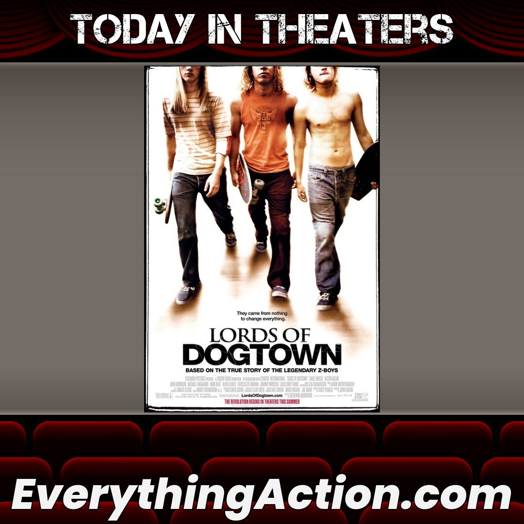 #LordsofDogtown skated into theaters 20 years ago on June 3rd, 2005 #EmileHirsch #VictorRasuk #JohnRobinson #MichaelAngarano #NikkiReed #HeathLedger #RebeccaDeMornay #JohnnyKnoxville #ZBoys #Skateboarding #BioPic #SkateboardMovie #CatherineHardwicke #00sMovies