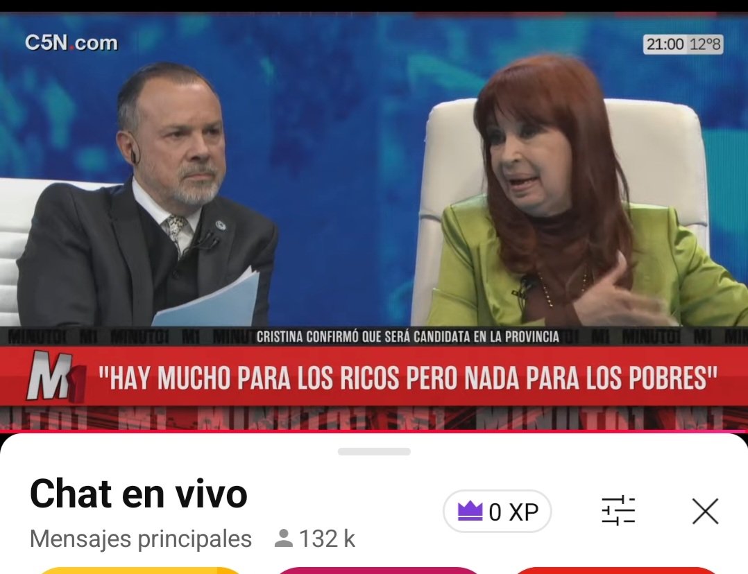 Para <a href="/JMilei/">Javier Milei</a> que lo mira por tv, #CristinaEnM1 :"Hay mucha libertad para los ricos,pero nada para los pobres". Y,sí.Cuando apaleás jubiladxs,violentás a científicxs,médicxs,periodistas, laburantxs,mujeres,personas con discapacidad y hasta 1 nene con autismo d qué libertad hablás?