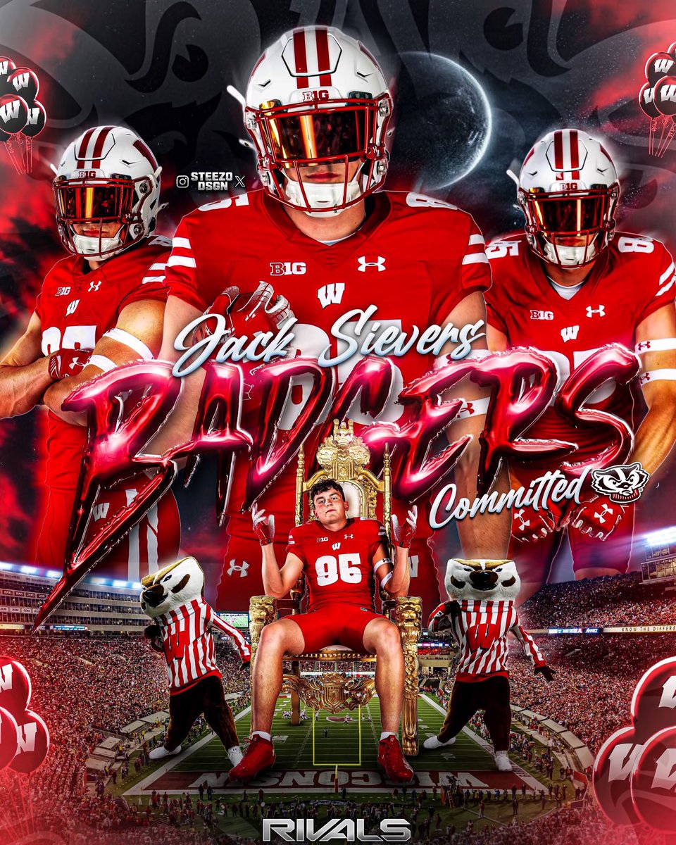 4⭐️Jack Sievers (@jacksievers2) on Twitter photo I would like to announce I am 100% Committed to The University Of Wisconsin!
🔴🦡⚪️
<a href="/CoachFick/">Luke Fickell</a>
<a href="/NateLetton/">Nate Letton</a>
<a href="/BrandonHuffman/">Brandon Huffman</a>
<a href="/Ryan_Clary_/">Ryan Clary</a>
<a href="/coachcroninamhs/">Coach Cronin</a> I would like to announce I am 100% Committed to The University Of Wisconsin!
🔴🦡⚪️
<a href="/CoachFick/">Luke Fickell</a>
<a href="/NateLetton/">Nate Letton</a>
<a href="/BrandonHuffman/">Brandon Huffman</a>
<a href="/Ryan_Clary_/">Ryan Clary</a>
<a href="/coachcroninamhs/">Coach Cronin</a>