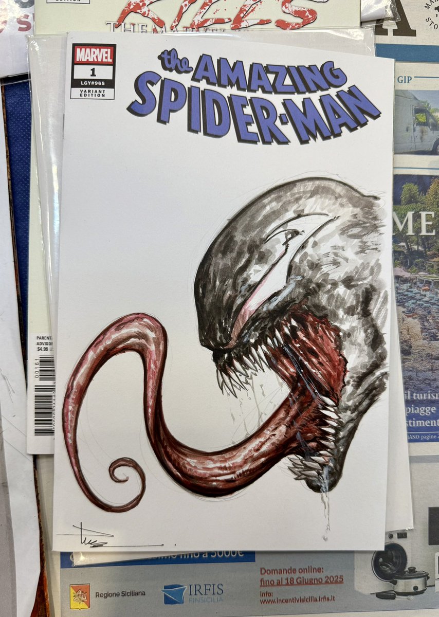 DavideParatore6's tweet image. Love drawing this guy
#veonm #eddiebrock #symbiote #cover #marvelcomics #acrilicpainting #artwork #comicart #coverart #marvel