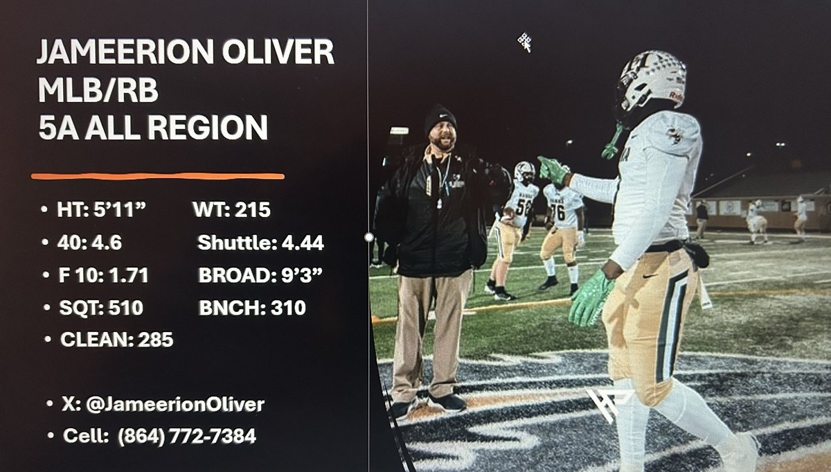 Jameerion Oliver (@jameerionoliver) on Twitter photo Clemson camp tomorrow morning! Looking forward to competing!!
Go Tigers!
<a href="/ClemsonFB/">Clemson Football</a> <a href="/TLH_Football/">TL Hanna Football</a> <a href="/CoachJasonTone/">Coach Tone</a> <a href="/CoachGarrettH/">Garrett Hochstetler</a> <a href="/PrepRedzoneSC/">Prep Redzone South Carolina</a> Clemson camp tomorrow morning! Looking forward to competing!!
Go Tigers!
<a href="/ClemsonFB/">Clemson Football</a> <a href="/TLH_Football/">TL Hanna Football</a> <a href="/CoachJasonTone/">Coach Tone</a> <a href="/CoachGarrettH/">Garrett Hochstetler</a> <a href="/PrepRedzoneSC/">Prep Redzone South Carolina</a>