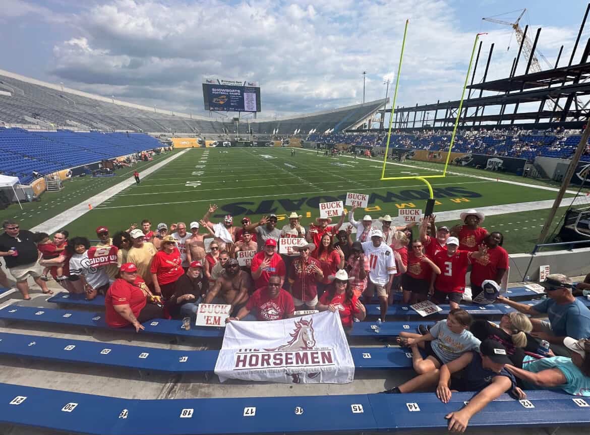 SOTStallions's tweet photo. Shoutout to the Stallions fans, especially the Horsemen, for taking over the Liberty Bowl Sunday!
#WeTravel #GiddyUp 🐎 https://t.co/rROK53x09K