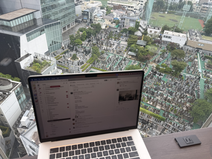 My room in Tokyo is overlooking a graveyard, reminding me that death is coming for us all and to focus on the important things (b2b saas)