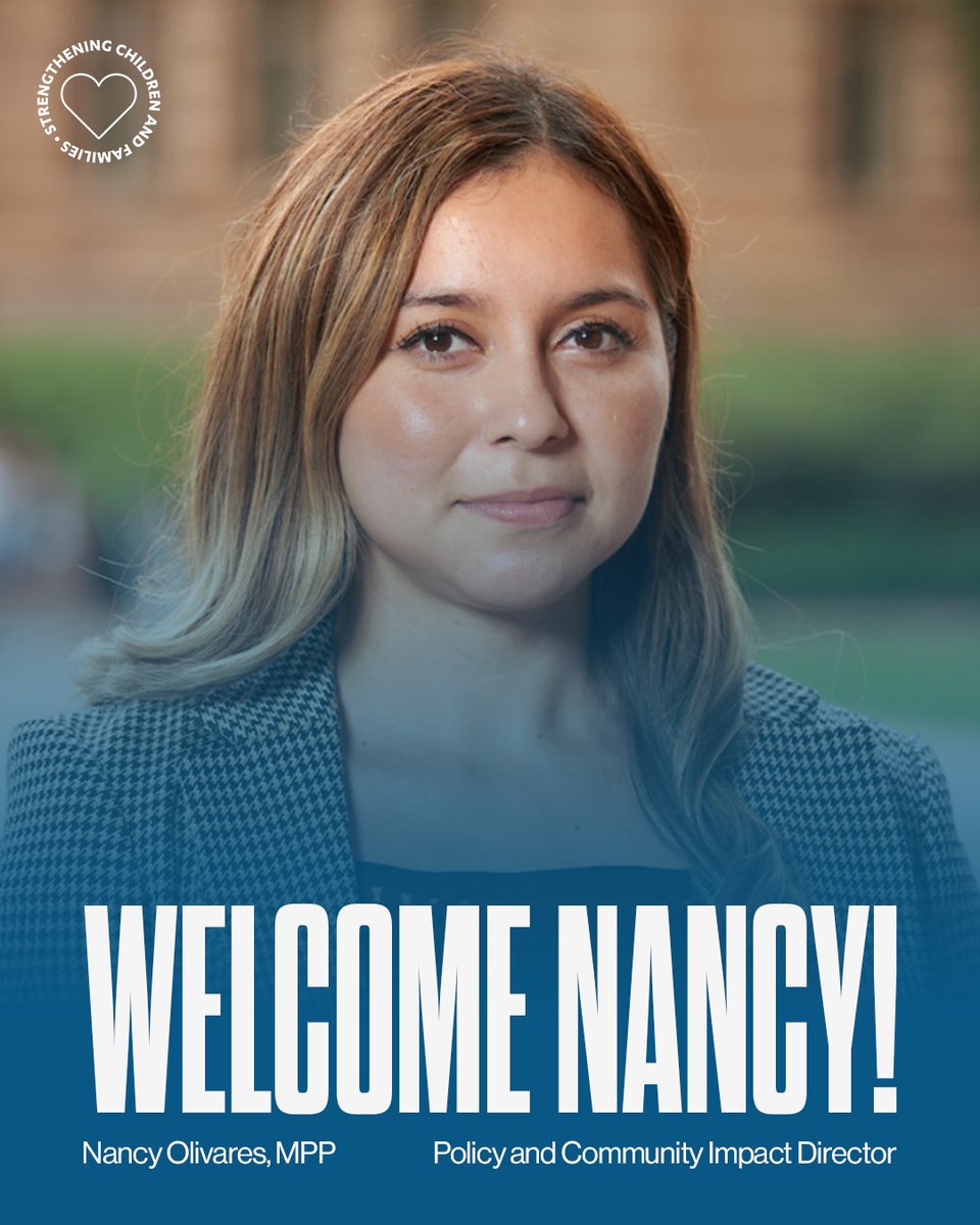 Meet Nancy Olivares, our new Policy and Community Impact Director! With a passion for child welfare and a commitment to community engagement, Nancy will help turn our research into real-world impact, shaping policies and building community ties that support children &amp; families.