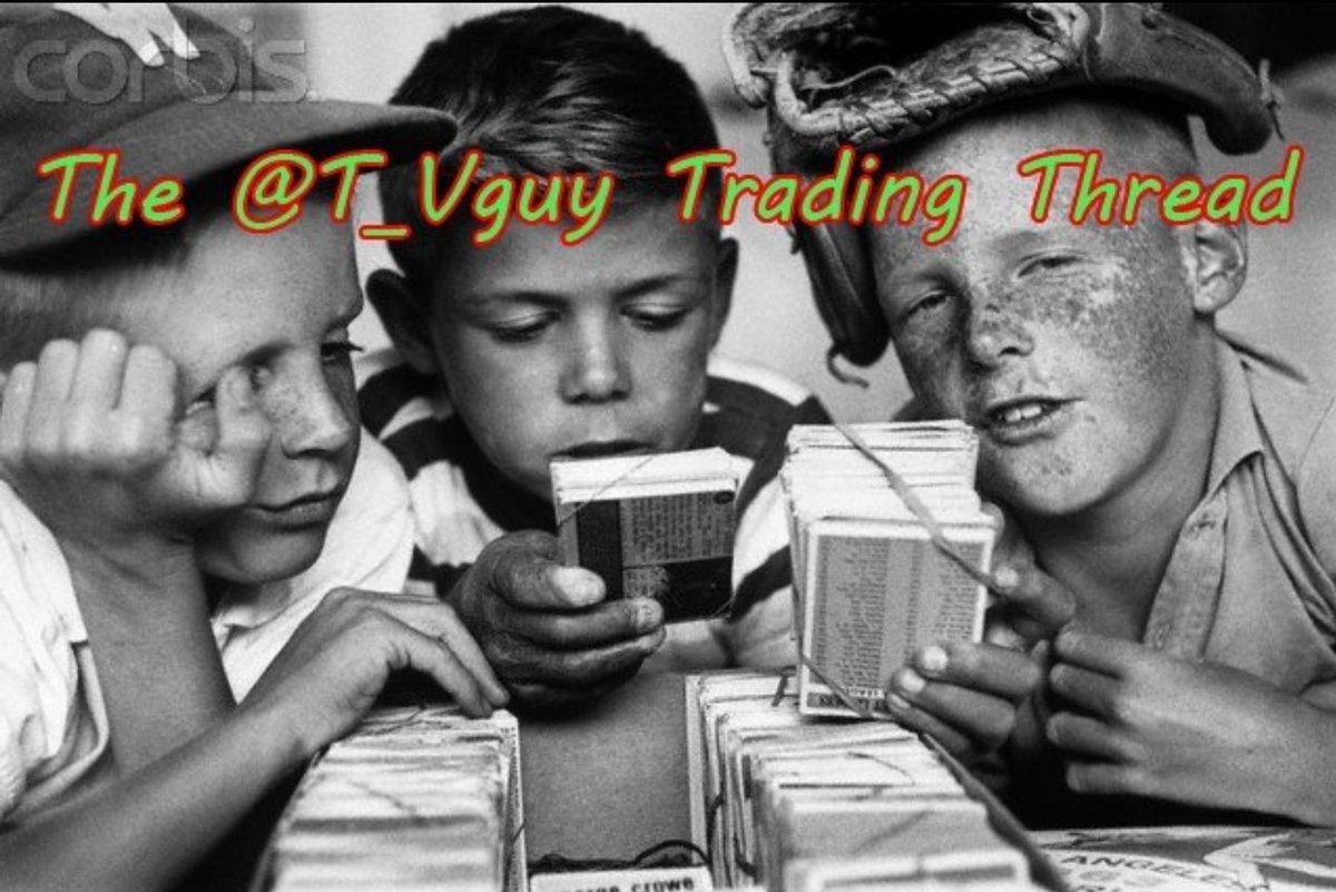 t_vguy's tweet image. IT'S TRADE NIGHT! 😉 

 🟣 Make sure you list what you're looking for in trade!

Rules listed in tweet below 👇🏼 
 
#collect #TheHobby          
#CardChat #baseballcards