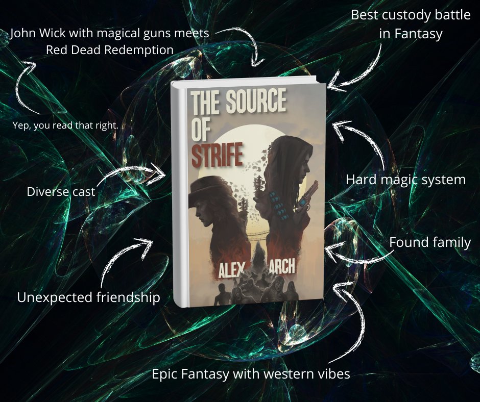 AlexArch_author's tweet image. I noticed I haven&apos;t had a pinned post for the longest time! Here&apos;s a new one.

Grateful for any share, like and comments 🫶
Check out The Source of Strife!
It&apos;s got:
🤠Classic Fantasy meets Weird West
🧟Zombie baddies
💥Strange rifts
☄️Unique magic system
🫂 Unexpected friendship