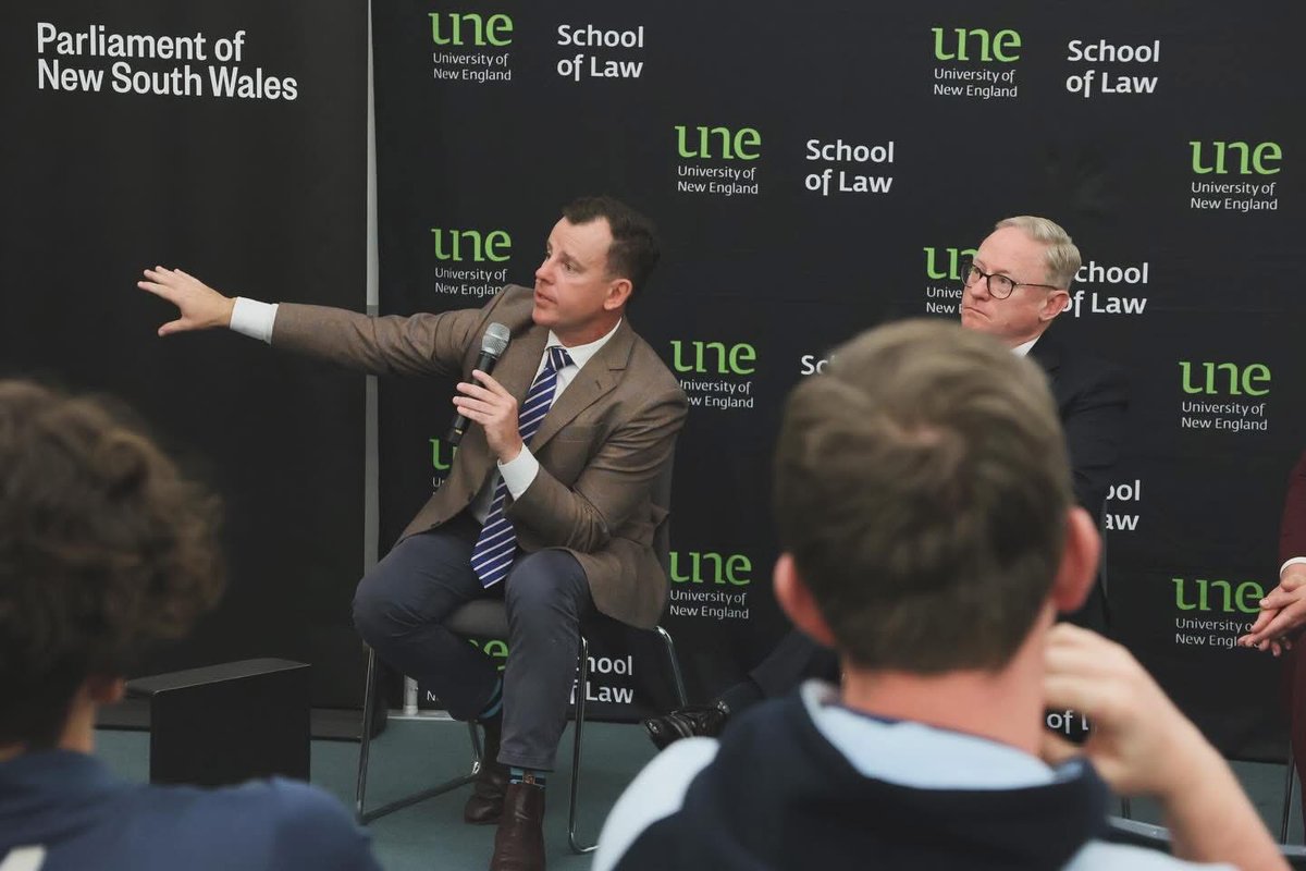 Had a great time joining Brendan Moylan MP &amp; Cr Juliana McArthur for the Legal Studies in the Legislature (On the Road!) program with NSW Parliament &amp; UNE. 

We spoke with Stage 6 students about leadership, law-making &amp; the role of MPs in shaping legislation. ⚖️🤝