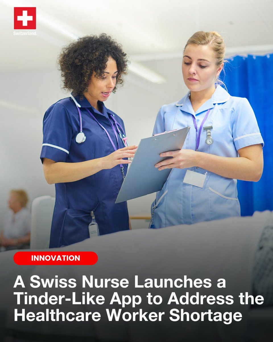 To address the healthcare worker shortage, a Swiss nurse launched 'Schichtmatch' 🇨🇭—a dating-style app where hospitals post shift needs and medical staff list their availability. When the two align, it's a 'match'!
ℹ️: bit.ly/3Fwr0F7