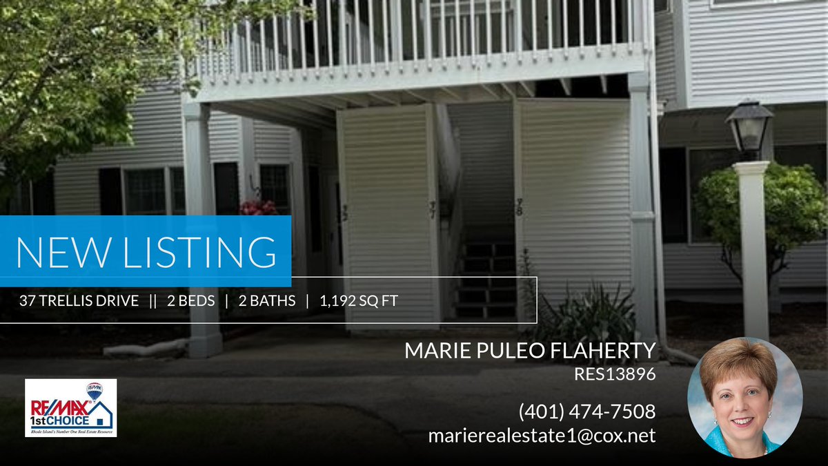 MariePuleo's tweet photo. 📍 New Listing 📍 Take a look at this fantastic new property that just hit the market located at 37 Trellis Drive 37 in West Warwick. Reach out here or at (401) 474-7508 for more information

Marie Puleo Flaherty
Re/Max 1ST Choice ... https://t.co/4m2ZGw6Qlj https://t.co/y3lI5Mwvva