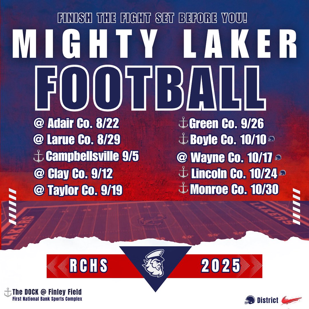 Russell County Football (@rc_mightylakers) on Twitter photo 80 DAYS TIL KICKOFF ⚓️ 80 DAYS TIL KICKOFF ⚓️