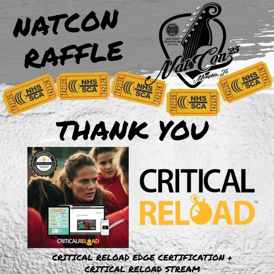 NHSSCA (@nhssca) on Twitter photo π Exciting News! π
Join us for the NHSSCA Partner Raffle at NATCON from June 26th - 28th at Christian Brothers High School in Memphis, Tennessee. π«β¨
A huge thank you to one of our amazing sponsors, Critical Reload! πͺ
<a href="/critical_reload/">criticalreload</a> is generously donating Critical Reload π Exciting News! π
Join us for the NHSSCA Partner Raffle at NATCON from June 26th - 28th at Christian Brothers High School in Memphis, Tennessee. π«β¨
A huge thank you to one of our amazing sponsors, Critical Reload! πͺ
<a href="/critical_reload/">criticalreload</a> is generously donating Critical Reload