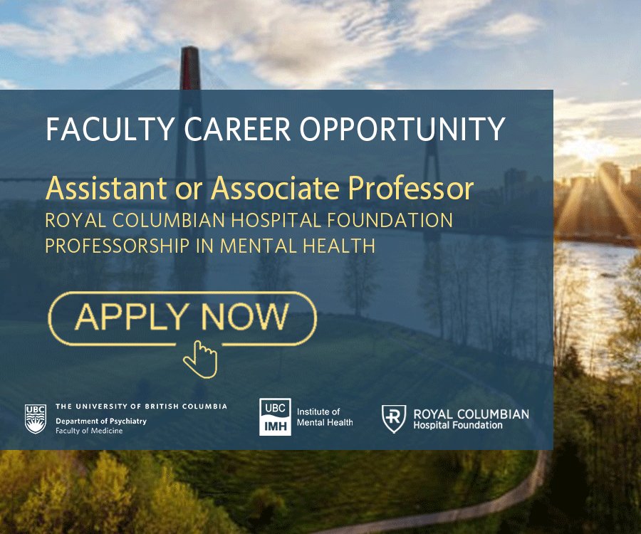 UBC Department of Psychiatry (@ubc_psychiatry) on Twitter photo INVITING APPLICATIONS! <a href="/UBC_Psychiatry/">UBC Department of Psychiatry</a> encourages qualified candidates to apply for a tenure-stream faculty position based at Royal Columbian Hospital. Click on the link to learn more about this exciting faculty career opportunity! bit.ly/4520RIN #CareerOpportunity INVITING APPLICATIONS! <a href="/UBC_Psychiatry/">UBC Department of Psychiatry</a> encourages qualified candidates to apply for a tenure-stream faculty position based at Royal Columbian Hospital. Click on the link to learn more about this exciting faculty career opportunity! bit.ly/4520RIN #CareerOpportunity