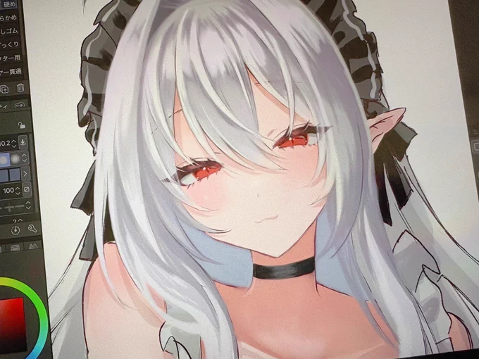 ちゃんとデジタルで絵描いてたのって高校生のときだからどう描いてたか忘れて模索しながら描いてる…