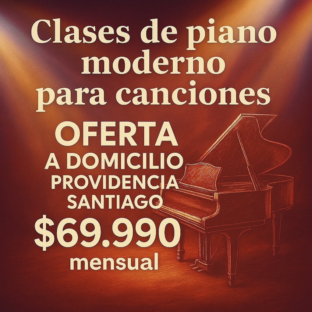 EPOMUSA's tweet photo. Clases De Piano Moderno Para Canciones.

Oferta A Domicilio Providencia Santiago $69.990

Profesor certificado productor musical. @LeoVerA_1

Incluye grabación de cancion profesional a los 6 meses. https://t.co/bpAaV1lt0Y