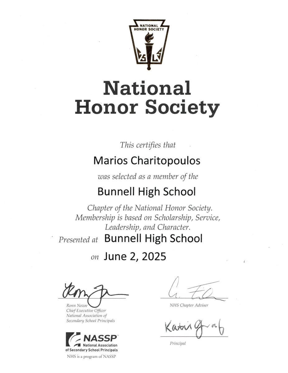 MCharitopoulos's tweet image. Extremely honored to be accepted in the National Honor Society and the Rho Kappa National Social Studies Honor Society. @FootballBunnell @CoachTy1906 @CoachJayDavis3 #brickbybrick #hardwork