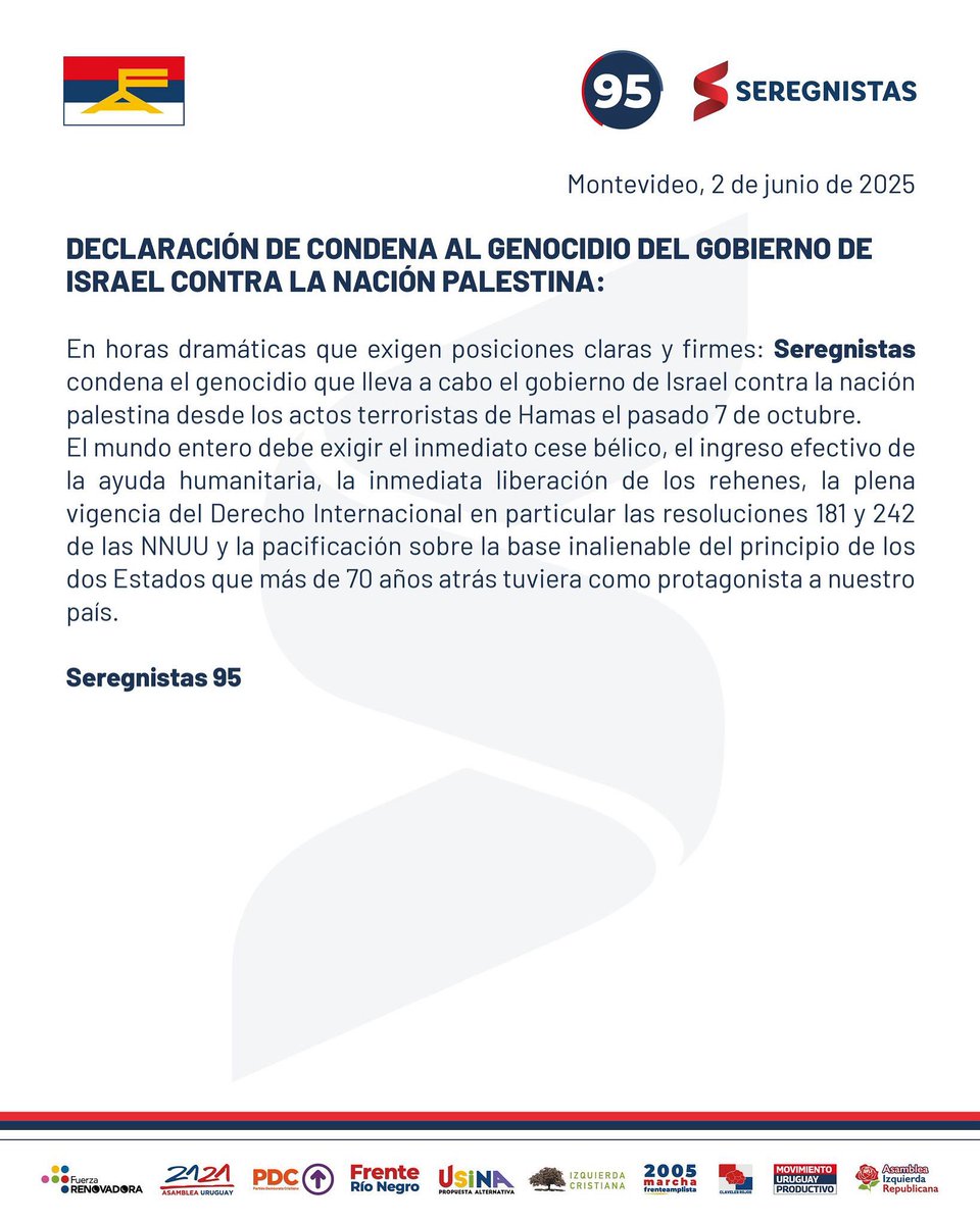 Declaramos con claridad y firmeza nuestra condena al genocidio que lleva a cabo el gobierno de Israel contra la nación palestina desde los actos terroristas de Hamas del pasado 7 de octubre de 2023.