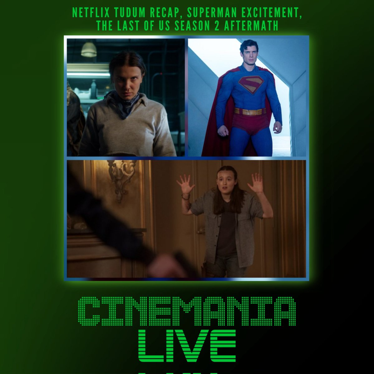 CinemaniaWorld's tweet image. Check out an all NEW episode of the Cinemania Live Show! Join @Cinemaniac94 & @rejectedhannah as they talk the #Tudum Event, #Superman & excitement for it, and a packed deep dive on #TheLastOfUsSeason2 and the fan reactions to it. Packed show!
linktr.ee/cinemaniaworld