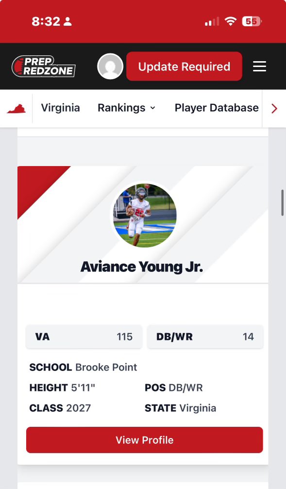 Aviance Young C/o 2027 DB/ATH (@lilav4x) on Twitter photo From being on the watchlist last year to being #14 in my position and 115 overall in the state! Still not satisfied I have a lot to prove week one loading. <a href="/BrookePoint_FB/">Brooke Point Football</a> <a href="/CoachAvianceSr/">Aviance Young Sr. (Coach Av)</a> <a href="/CoachDHaze/">Dwight Hazelwood</a> <a href="/PrepRedzoneVA/">Prep Redzone Virginia</a> <a href="/carljfred/">Carl Frederick</a> <a href="/5StarScouting/">5StarScouting™</a> <a href="/Spotlight39_Pod/">SPOTLIGHT 39</a> From being on the watchlist last year to being #14 in my position and 115 overall in the state! Still not satisfied I have a lot to prove week one loading. <a href="/BrookePoint_FB/">Brooke Point Football</a> <a href="/CoachAvianceSr/">Aviance Young Sr. (Coach Av)</a> <a href="/CoachDHaze/">Dwight Hazelwood</a> <a href="/PrepRedzoneVA/">Prep Redzone Virginia</a> <a href="/carljfred/">Carl Frederick</a> <a href="/5StarScouting/">5StarScouting™</a> <a href="/Spotlight39_Pod/">SPOTLIGHT 39</a>