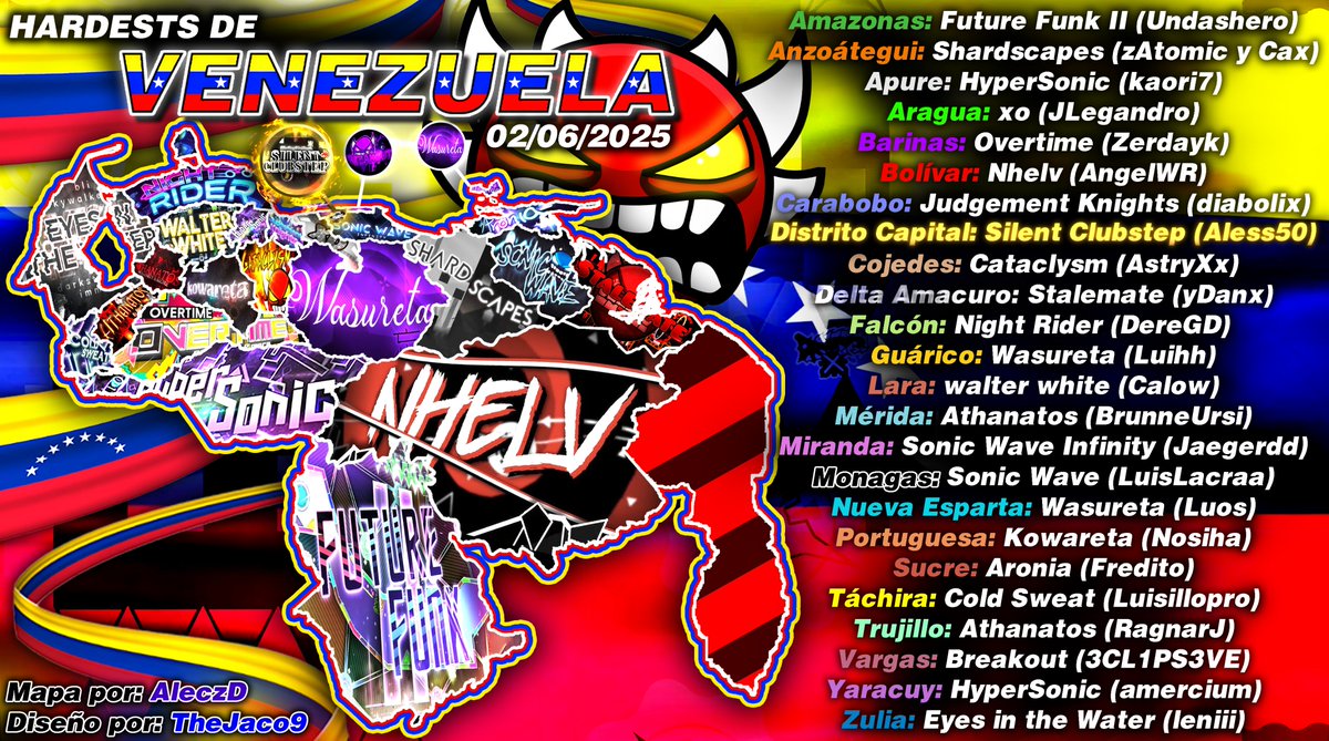 GD_Venezuela's tweet image. Mapa de HARDESTS DE VENEZUELA JUNIO 2025!!!!!