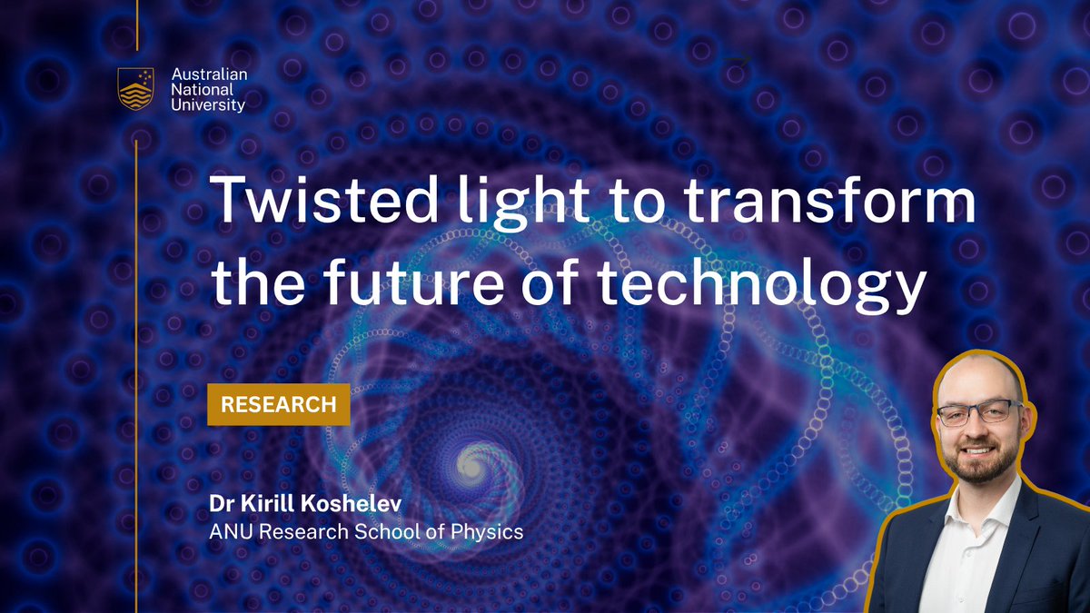 Research at ANU (@anu_research) on Twitter photo Dr <a href="/KirillLKoshelev/">Kirill Koshelev</a> from ANU Research School of Physics <a href="/PhysicsANU/">PhysicsANU</a> is exploring a novel material to store and process light efficiently — with a twist, that can transform how we live, work and connect.
Read more: tinyurl.com/69n76s4u
<a href="/scienceANU/">Science & Medicine at ANU</a> Dr <a href="/KirillLKoshelev/">Kirill Koshelev</a> from ANU Research School of Physics <a href="/PhysicsANU/">PhysicsANU</a> is exploring a novel material to store and process light efficiently — with a twist, that can transform how we live, work and connect.
Read more: tinyurl.com/69n76s4u
<a href="/scienceANU/">Science & Medicine at ANU</a>