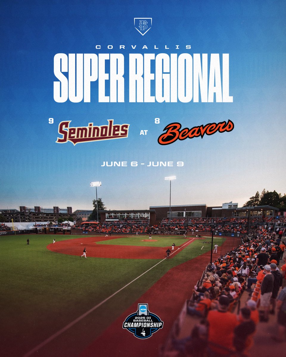 We're headed to Corvallis for the Super Regional!

The Seminoles will face Oregon State for the first time with a trip to the College World Series on the line.

#RoadToOmaha