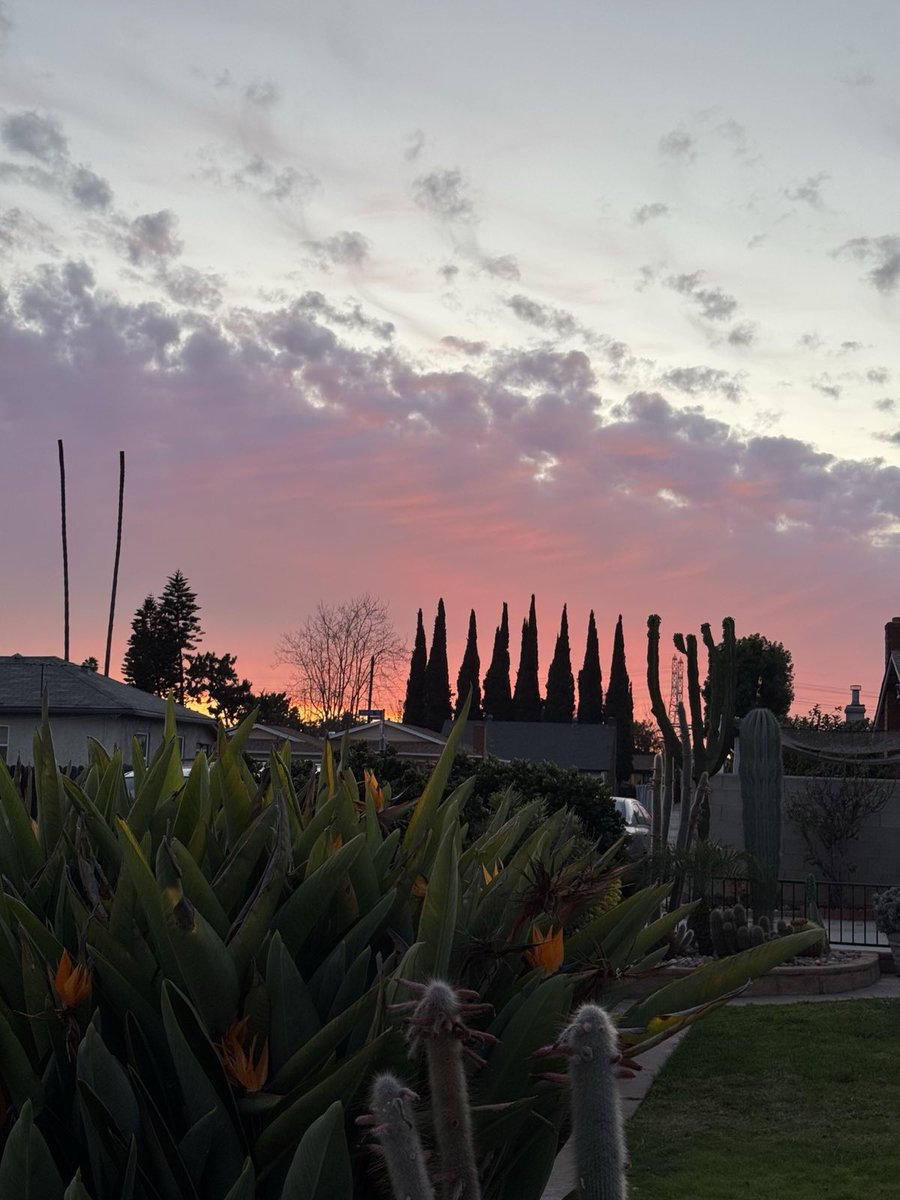 Pink sunset, I saw the light beam gradually change from golden yellow to pink until it disappeared
