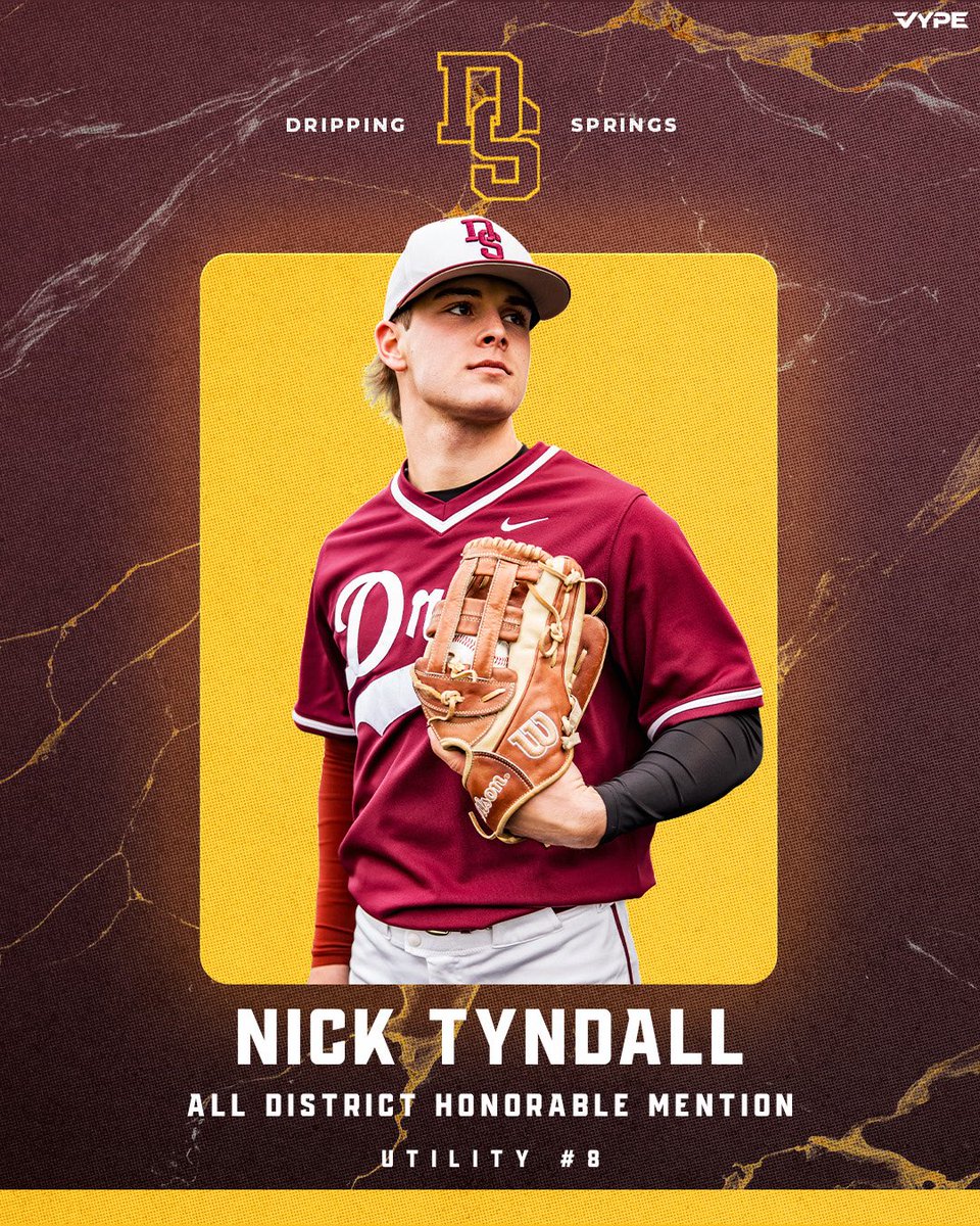 DSTigerBaseball (@dstigerbaseball) on Twitter photo Congrats to SR OF <a href="/nicktyndall25/">Nick Tyndall</a> on being named Honorable Mention All District OF for his outstanding base running! Congrats to SR OF <a href="/nicktyndall25/">Nick Tyndall</a> on being named Honorable Mention All District OF for his outstanding base running!