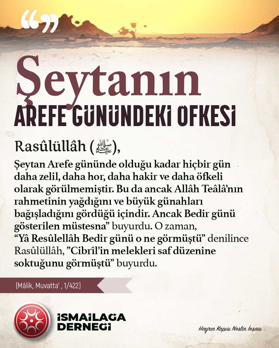 🌙   Şeytanın Arefe günündeki öfkesi