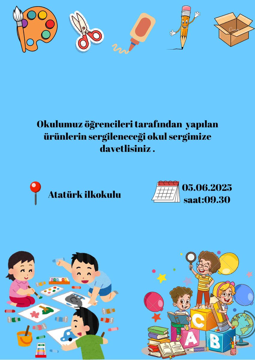 Çınar Atatürk İlkokulu (@ataturkio) on Twitter photo Okulumuz öğrencilerinin bir yıl boyunca yaptıkları ürünlerin sergileneceği okul sergimizde sizleri de görmekten mutluluk duyarız .
<a href="/cinarkaymakamlk/">T.C. Çınar Kaymakamlığı</a>
<a href="/Diyarbakirmem/">Diyarbakır İl Millî Eğitim Müdürlüğü</a>
<a href="/cinar21mem/">Çınar İlçe Milli Eğitim Müdürlüğü</a> Okulumuz öğrencilerinin bir yıl boyunca yaptıkları ürünlerin sergileneceği okul sergimizde sizleri de görmekten mutluluk duyarız .
<a href="/cinarkaymakamlk/">T.C. Çınar Kaymakamlığı</a>
<a href="/Diyarbakirmem/">Diyarbakır İl Millî Eğitim Müdürlüğü</a>
<a href="/cinar21mem/">Çınar İlçe Milli Eğitim Müdürlüğü</a>