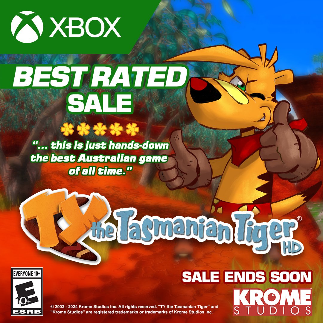 🏝️ Fancy a summer vacation—without leaving the couch?

TY the Tasmanian Tiger HD is on sale now on the Xbox Store! Join Australia’s favorite boomerang-flinging hero as he takes on the maniacal Boss Cass to rescue his family.

Catch those sunny Aussie vibes here! 🌞⛱🦘