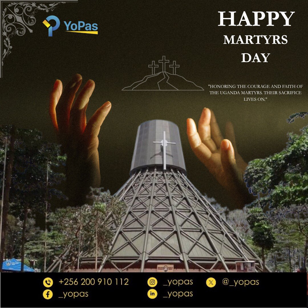 🇺🇬 Today, we remember the heroes who stood for faith, courage, and freedom.
🕯️ Happy Martyrs’ Day from all of us at Yopas

#martyrsday2025 #MartyrsDay #yopas