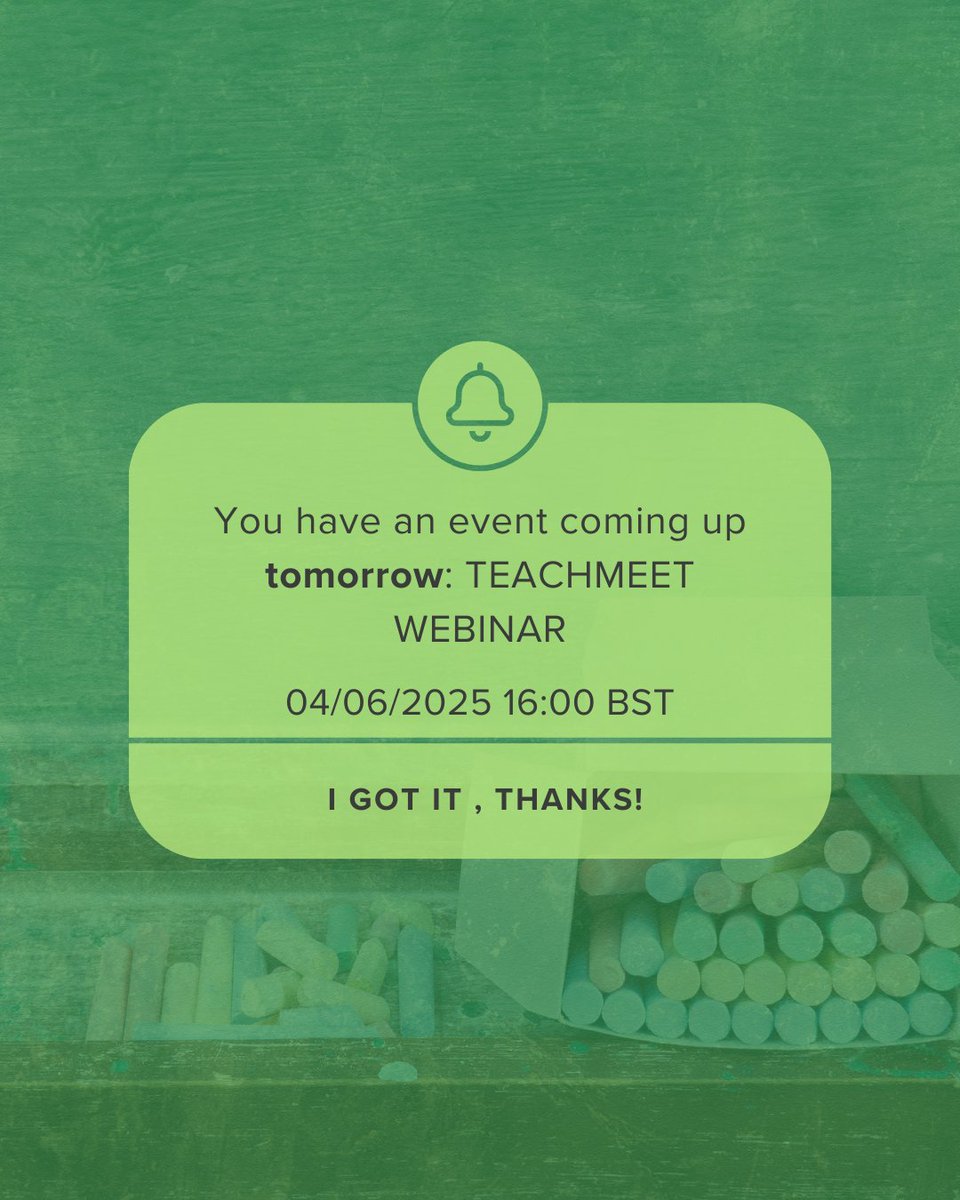 🎉 Reminder! Join our TeachMeet webinar, "Making Maps Matter: Teachers' Tips for Using Digimap for Schools" TOMORROW at 16:00 BST! Hear two educators share their experiences with Digimap for Schools. Don’t miss out! 

Register here: ow.ly/YXw850Vxspf 

#DigimapforSchools