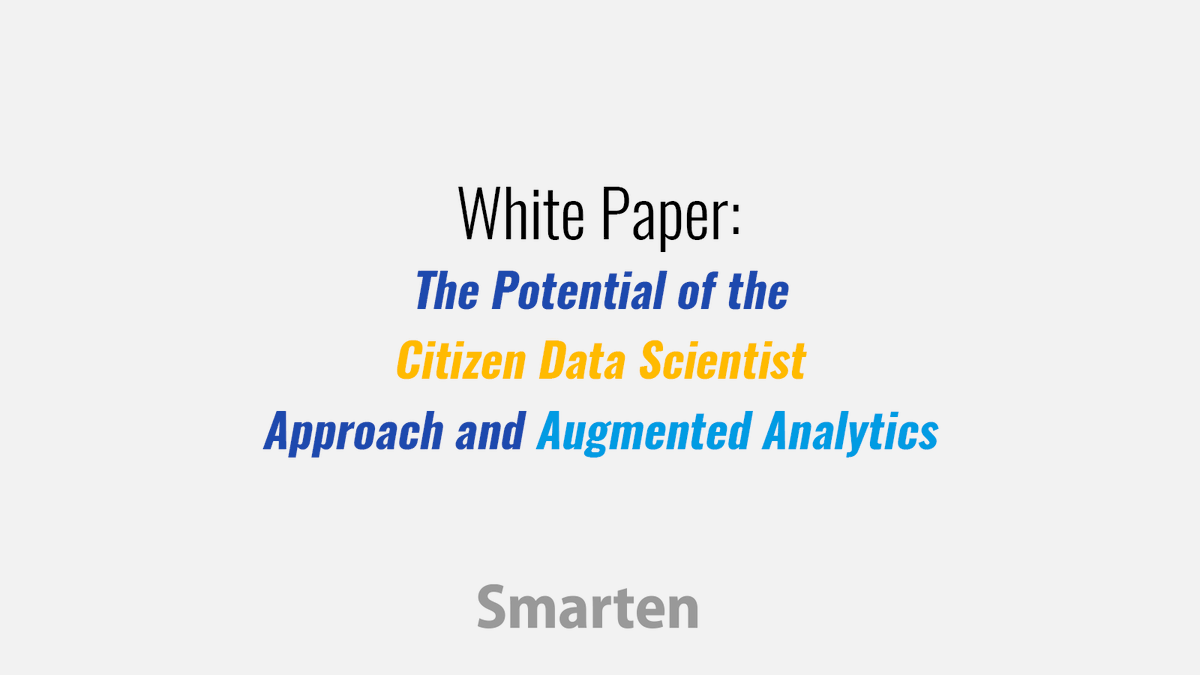 SmartenAnalysis's tweet image. White Paper: The Potential of the Citizen Data Scientist Approach and Augmented Analytics
tinyurl.com/2mjvvh78
#AnalyticsandBIPlatform #AugmentedAnalyticsAdvantages #AugmentedAnalyticsTools #AugmentedAnalyticsWhitePaper #BIToolsIndia #CDS #CitizenDataScientist #Analytics