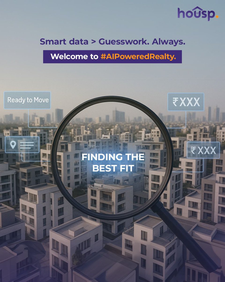 HouspTech's tweet image. Real-time pricing for properties in Noida - powered by machine learning, not broker assumptions.

#Housp #NoidaRealEstate #TokenOfTrust #AIPoweredRealty #PropTech