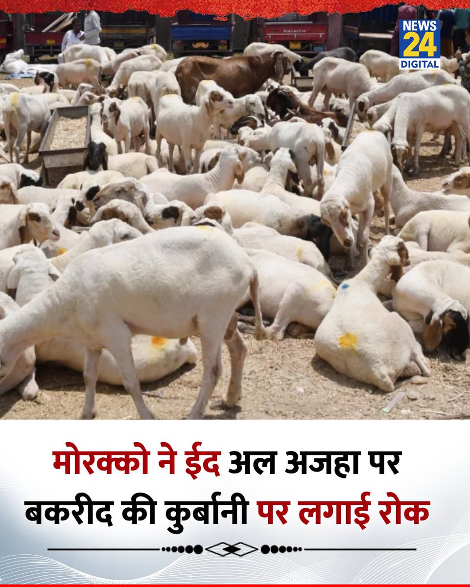 अफ्रीकी देश मोरक्को ने पशुओं की कमी को देखते हुए 'ईद अल अजहा' पर बकरीद पर पशुओं की कुर्बानी पर लगाई रोक। मोरक्को में 99 फीसदी आबादी इस्लाम को मानने वाली है। भारत तो सेक्युलर है, जरा इसकी घोषणा करके देखिए? 

साभार।