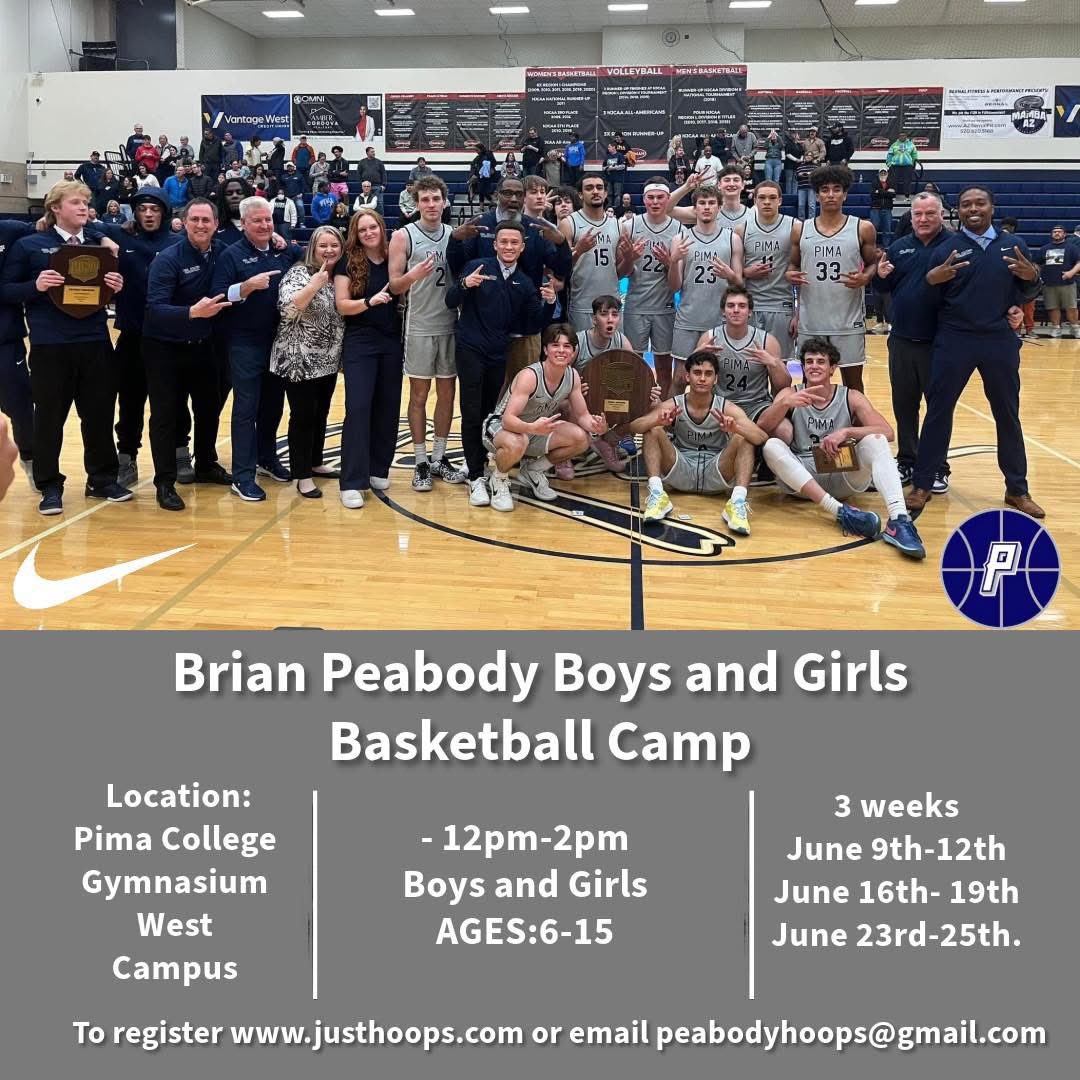 Javier Morales (@javierjmorales) on Twitter photo One of the longest-standing and best youth basketball camps offered in this state. <a href="/PimaMens_bball/">Pima College Men's Basketball</a> coach <a href="/PeabodyBrian/">Brian Peabody</a> is very thorough on fundamentals. One of the longest-standing and best youth basketball camps offered in this state. <a href="/PimaMens_bball/">Pima College Men's Basketball</a> coach <a href="/PeabodyBrian/">Brian Peabody</a> is very thorough on fundamentals.