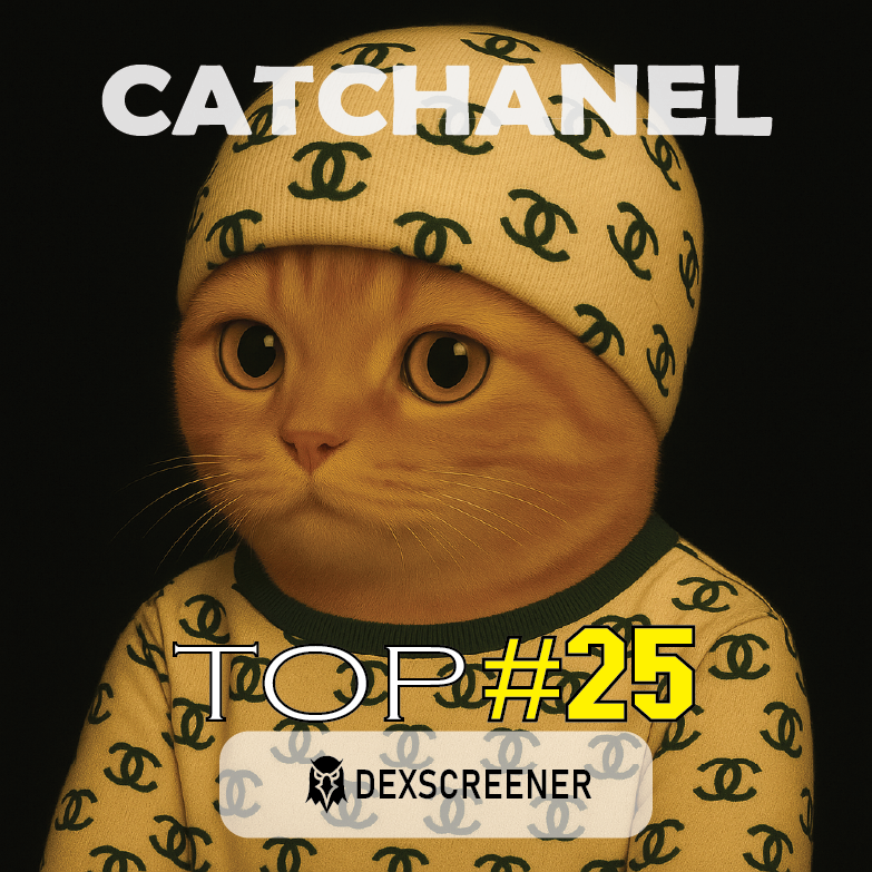catchanel_meme's tweet photo. $CATCHANEL doing great! Now in the Top#25 on DexScreener. 🚀
https://t.co/9KmPNgncnM https://t.co/6uHqkwJ6qm