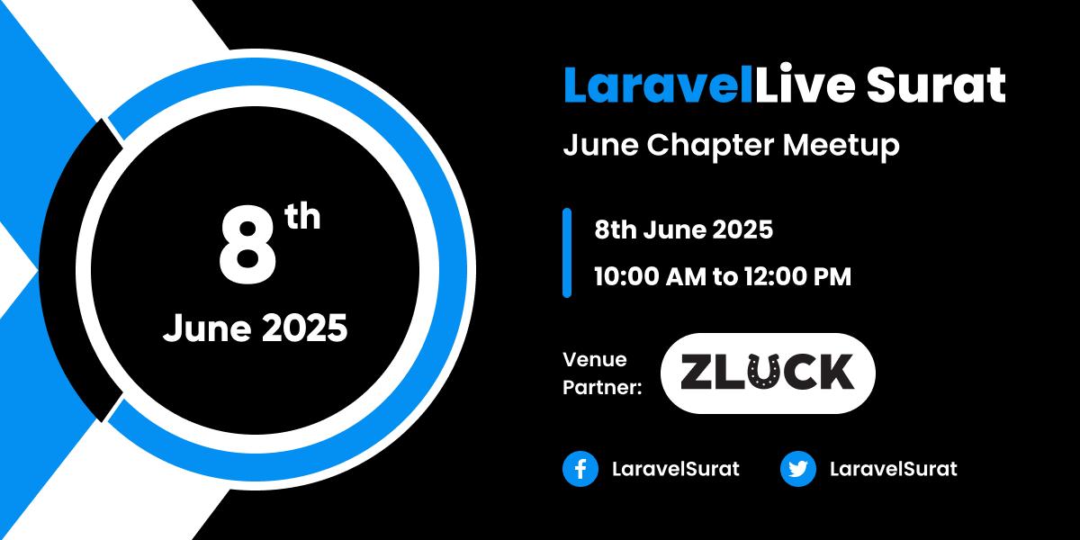 LaravelSurat's tweet image. Hey Artisans!🙌
Get ready for the exciting #LaravelLiveSurat June-25 Chapter!
📅 It's happening on 8th June 2025 at @zlucksolutions
🎟️Don’t miss out — grab your tickets now: bit.ly/LSC-June-25
@LaraconIN @laravelphp
#LaravelLiveSurat #LaraconIN #PHP #Laravel