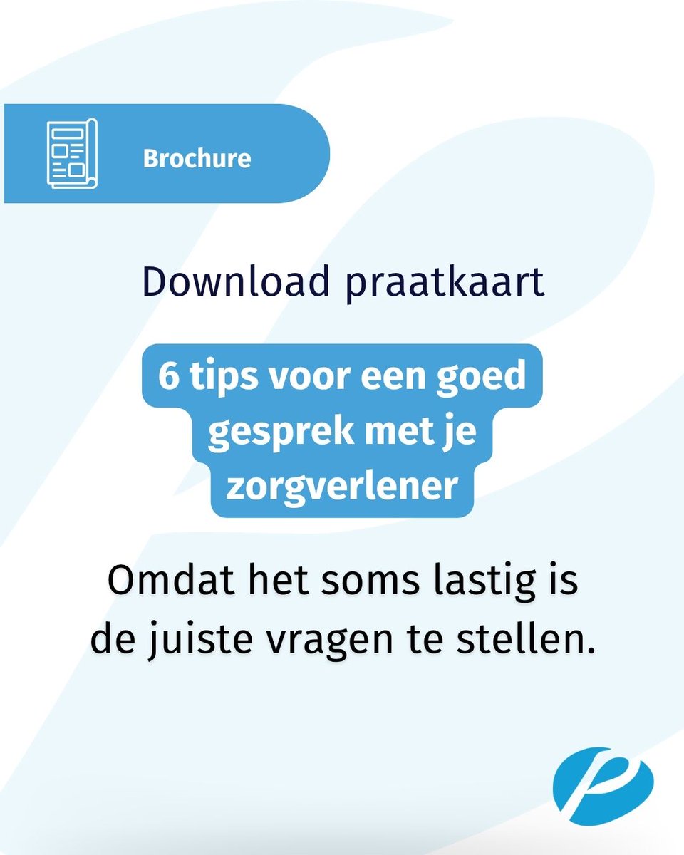 🗣️ Naar de arts? Bereid je goed voor.
Vind je het lastig om vragen te stellen of alles te onthouden? Je bent niet de enige.
📋 Deze tipkaart helpt met 6 praktische tips voor een goed gesprek.
👉 Download 'm hier: buff.ly/QybuyLZ