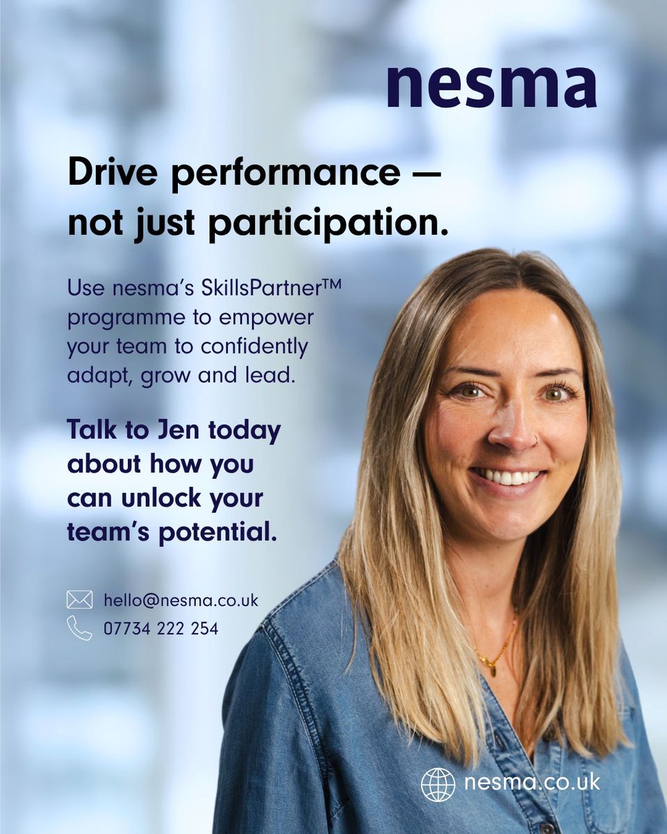 @nesmatraining (@nesmatraining) on Twitter photo Do you have a plan to develop your marketing team’s skills?
Contact Jen at 07734 222 254 or jen.lorimer@nesma.co.uk to discover how we can support you and your team with our SkillsPartner™ approach. Do you have a plan to develop your marketing team’s skills?
Contact Jen at 07734 222 254 or jen.lorimer@nesma.co.uk to discover how we can support you and your team with our SkillsPartner™ approach.