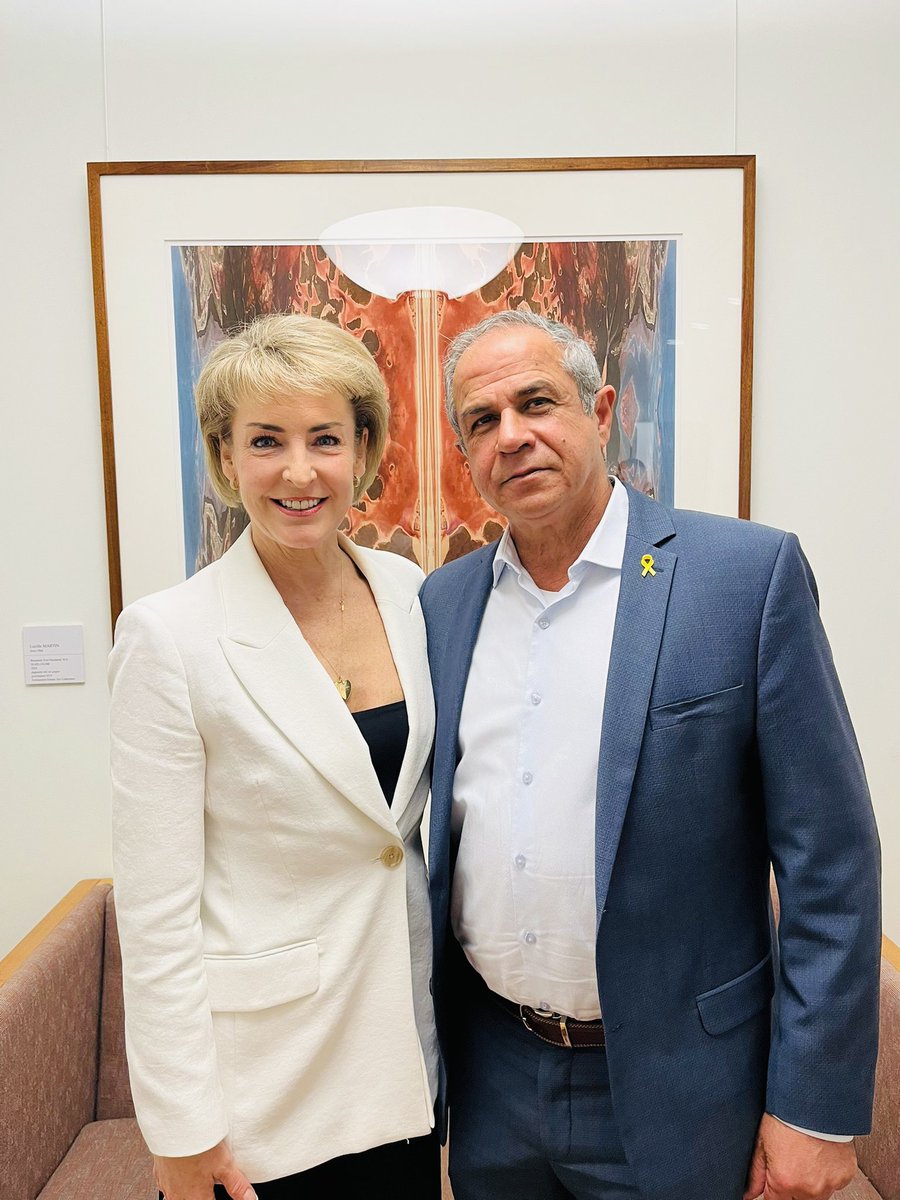 Senator the Hon. Michaelia Cash (@senatorcash) on Twitter photo It is always a pleasure to welcome my friend, Ambassador Amir Maimon to Parliament House.
 
The Coalition stands with the democracy of Israel and supports ensuring a strong relationship between our two nations. It is always a pleasure to welcome my friend, Ambassador Amir Maimon to Parliament House.
 
The Coalition stands with the democracy of Israel and supports ensuring a strong relationship between our two nations.