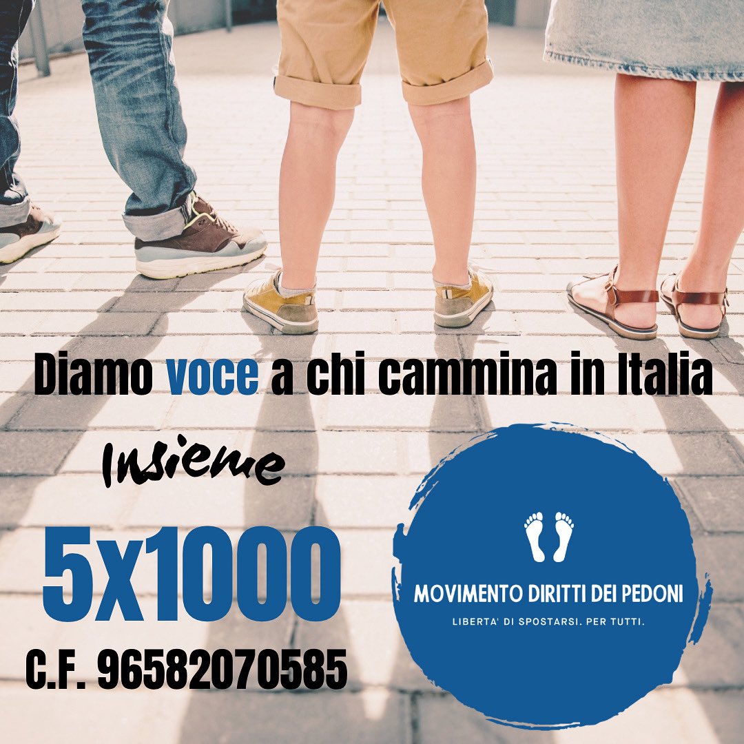 ✍🏻👟🥾 No, ma non mi dire. 
Sei pedone anche tu?

E non hai fatto la dichiarazione dei redditi?

🌹Il diritto di camminare è anche tuo.
Difendilo insieme a noi.

#mobilitaequa #dirittideipedoni #5x1000