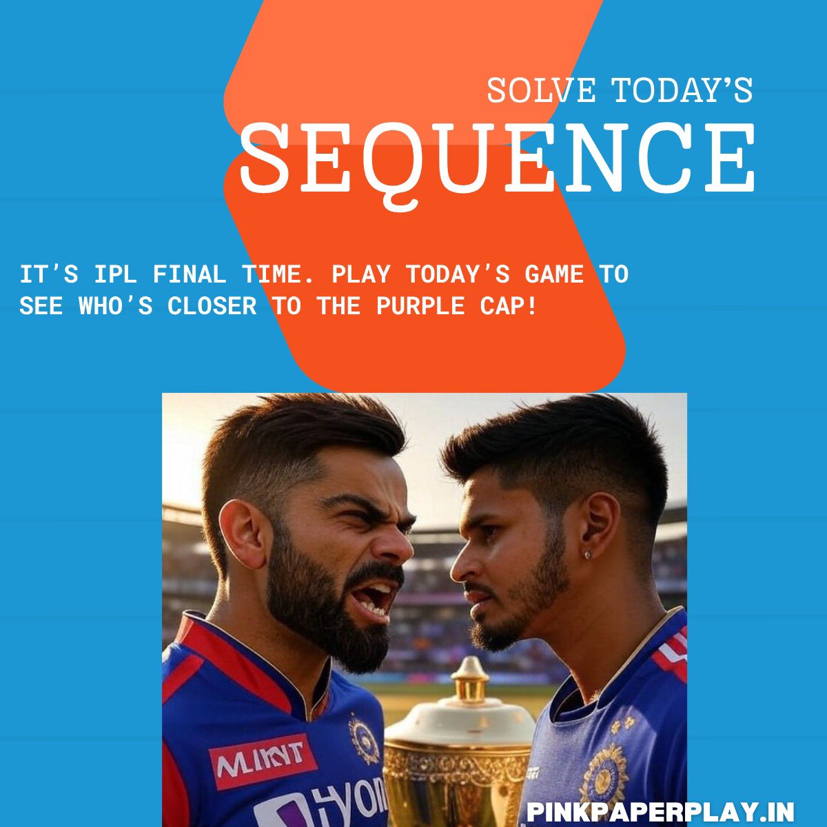 It’s IPL FINAL today!!

And while RCB and PBKS are set to battle it out, who’s competing for the Purple Cap?

Play Sequence: pinkpaperplay.in/games/sequence…

#iplfinal2025 #RCB #PBKS #PurpleCap #news #games